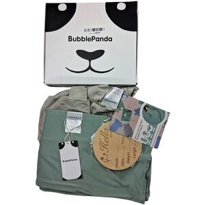 Bubble‎ Panda Bamboo Baby Swaddle Blankets Green Tan Rayon Soft Silky Unisex NEW